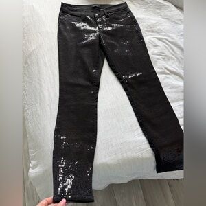 Bebe Black Sequins Jeans New